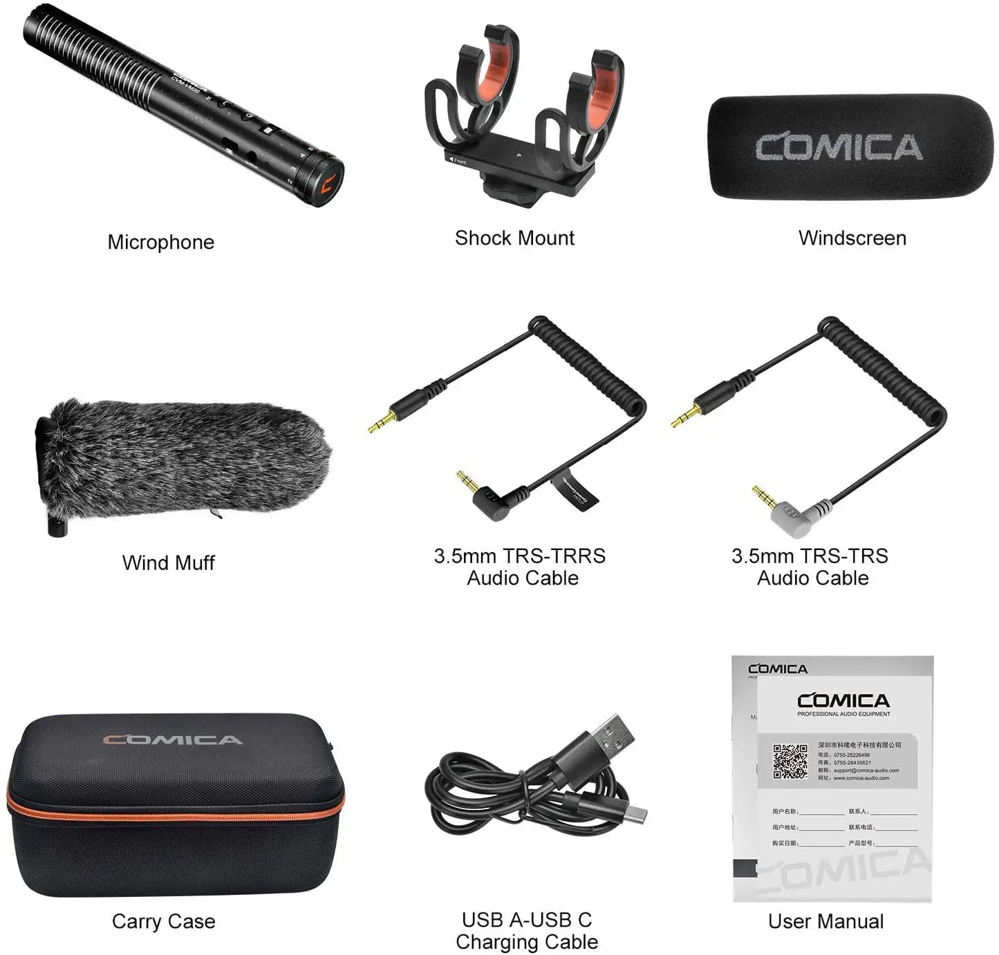 COMICA VM20 Shotgun Microphone, Professional Super Cardioid Microphone with Shock Mount, Camera Microphone For Video Record