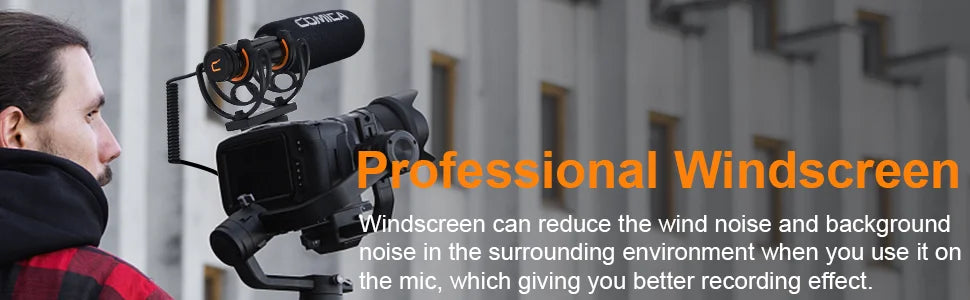 COMICA VM20 Shotgun Microphone, Professional Super Cardioid Microphone with Shock Mount, Camera Microphone For Video Record