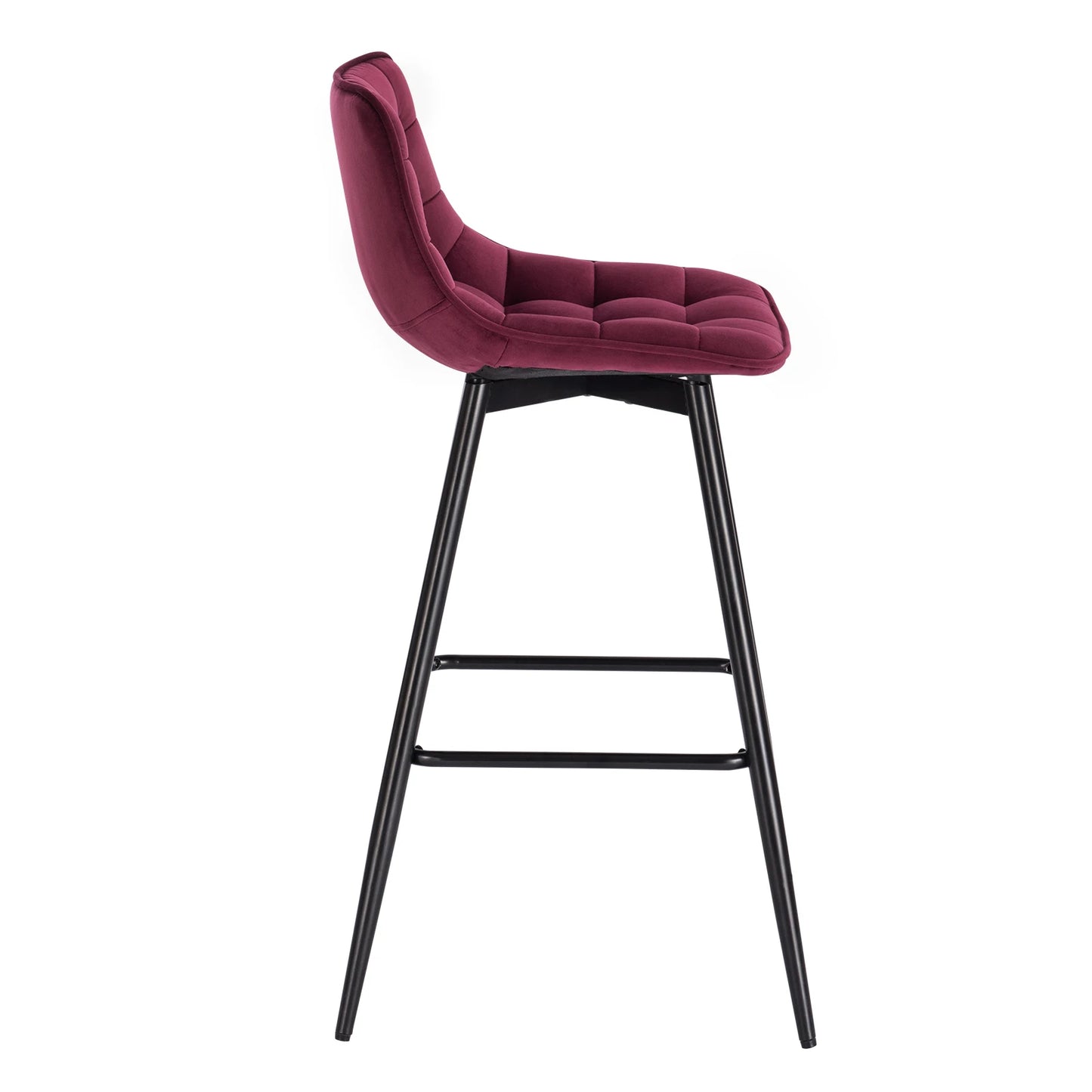 WOLTU 2PCs/set Designer Bar Stool High Chair for Bar Bistro leather/Velvet Seat with Footrest Metal Frame Household Bar Chairs