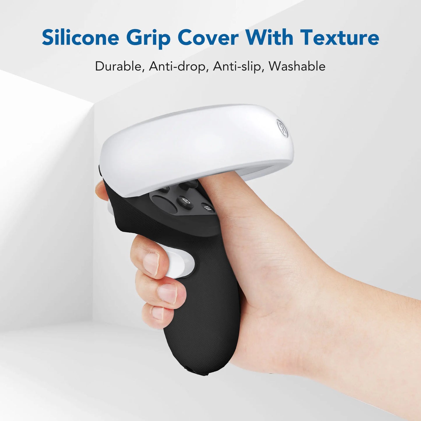 KIWI design Anti-Throw Touch Controller Grips for Oculus Quest 2 With Silicone Protective Ring Cover VR Accessories
