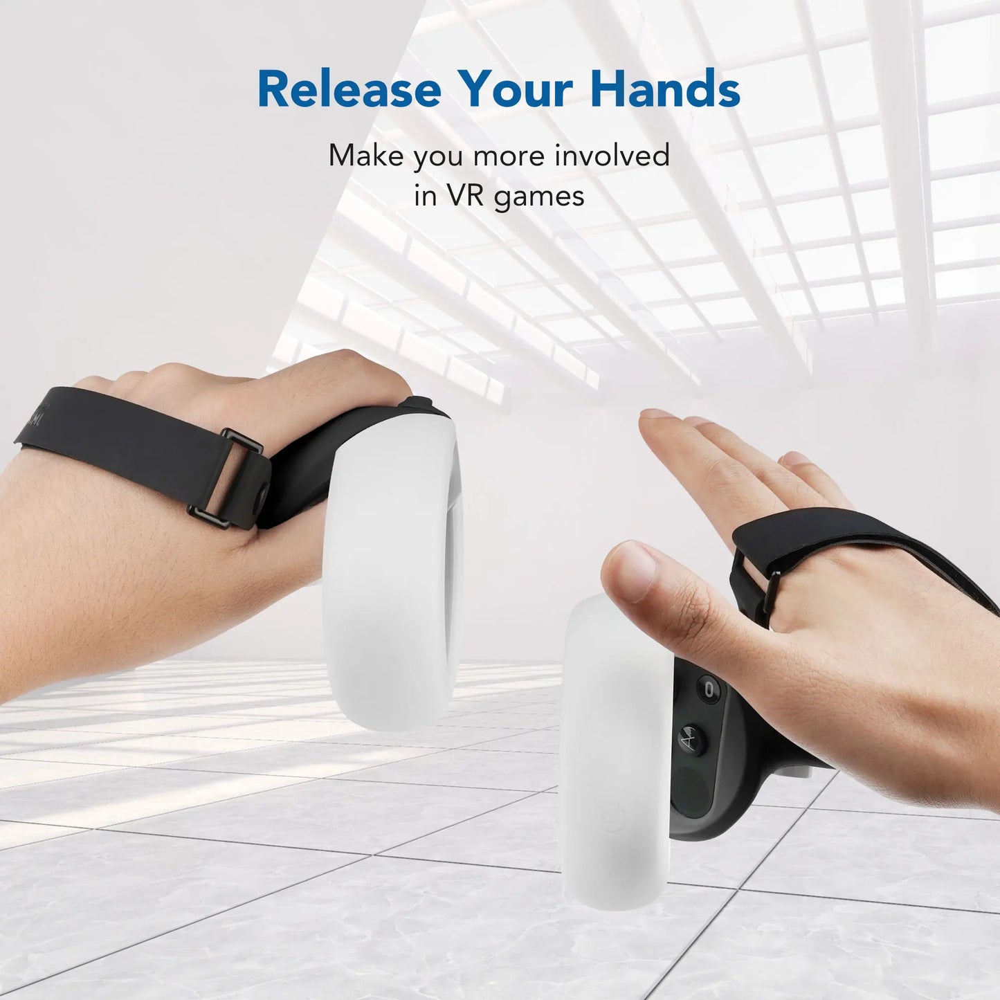 KIWI design Anti-Throw Touch Controller Grips for Oculus Quest 2 With Silicone Protective Ring Cover VR Accessories