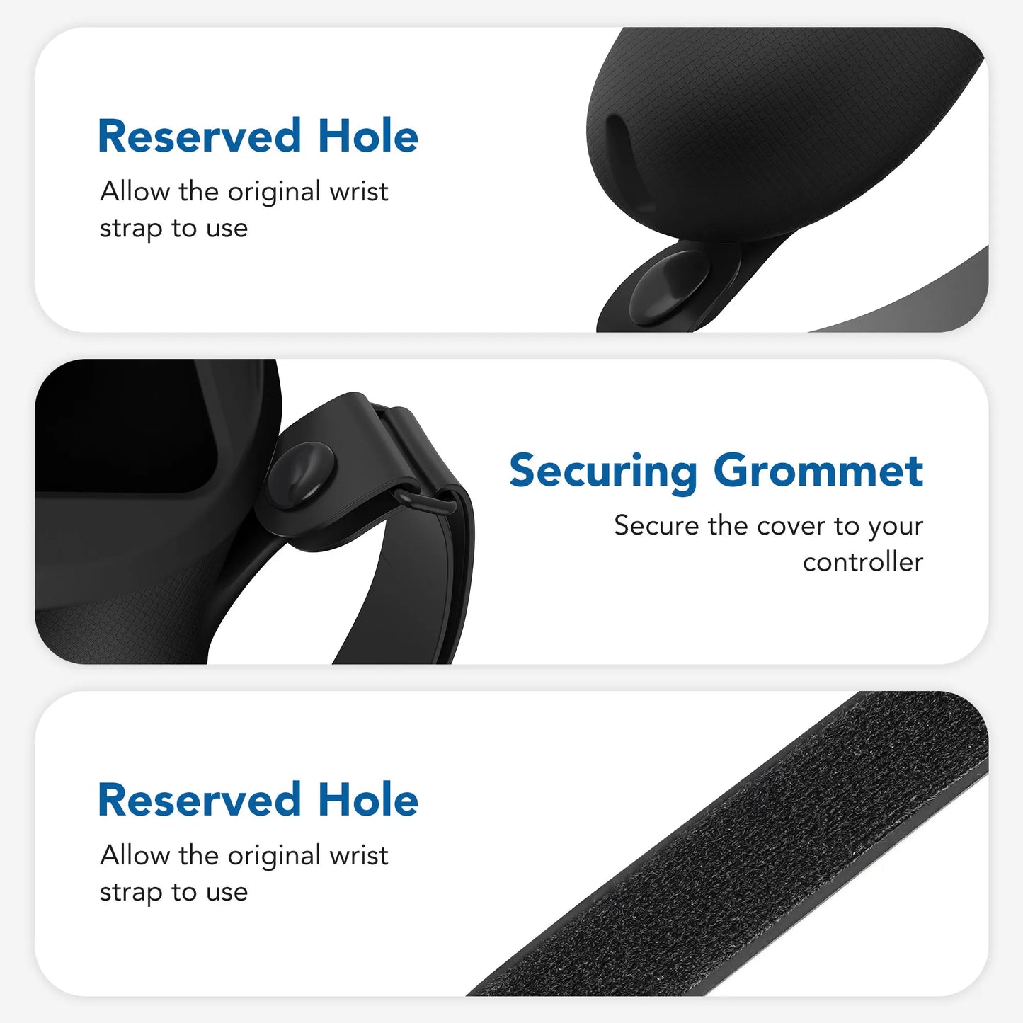 KIWI design Anti-Throw Touch Controller Grips for Oculus Quest 2 With Silicone Protective Ring Cover VR Accessories