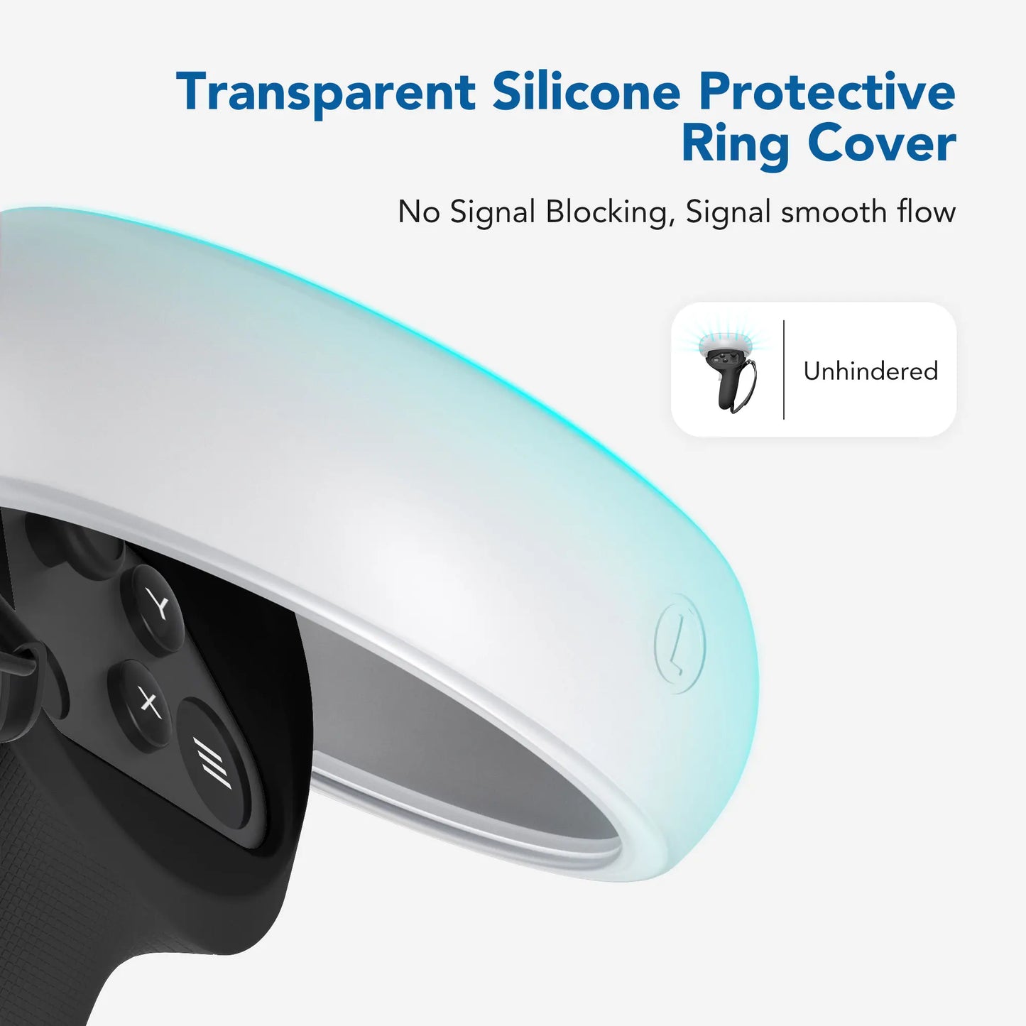 KIWI design Anti-Throw Touch Controller Grips for Oculus Quest 2 With Silicone Protective Ring Cover VR Accessories