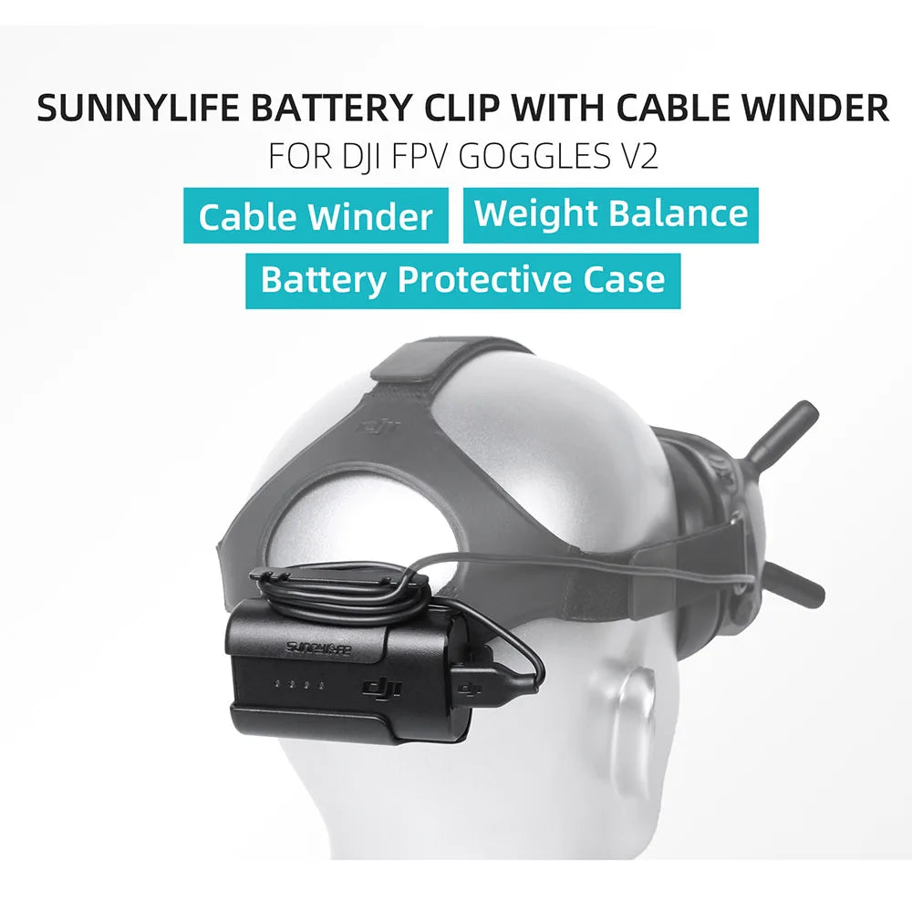 Battery Storage Case For Avata FPV Battery Holder Headband Back Clip Holder For DJI Goggles V2 V1 Flying Glasses Accessories