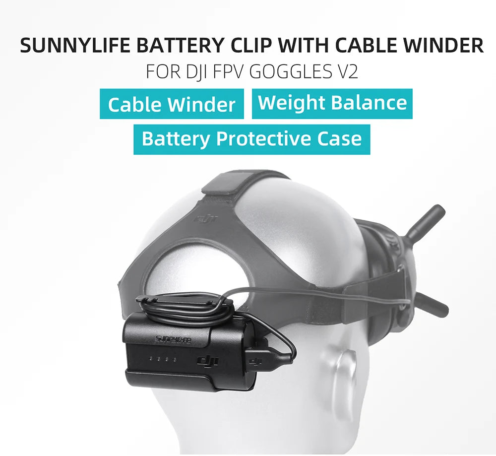Battery Storage Case For Avata FPV Battery Holder Headband Back Clip Holder For DJI Goggles V2 V1 Flying Glasses Accessories