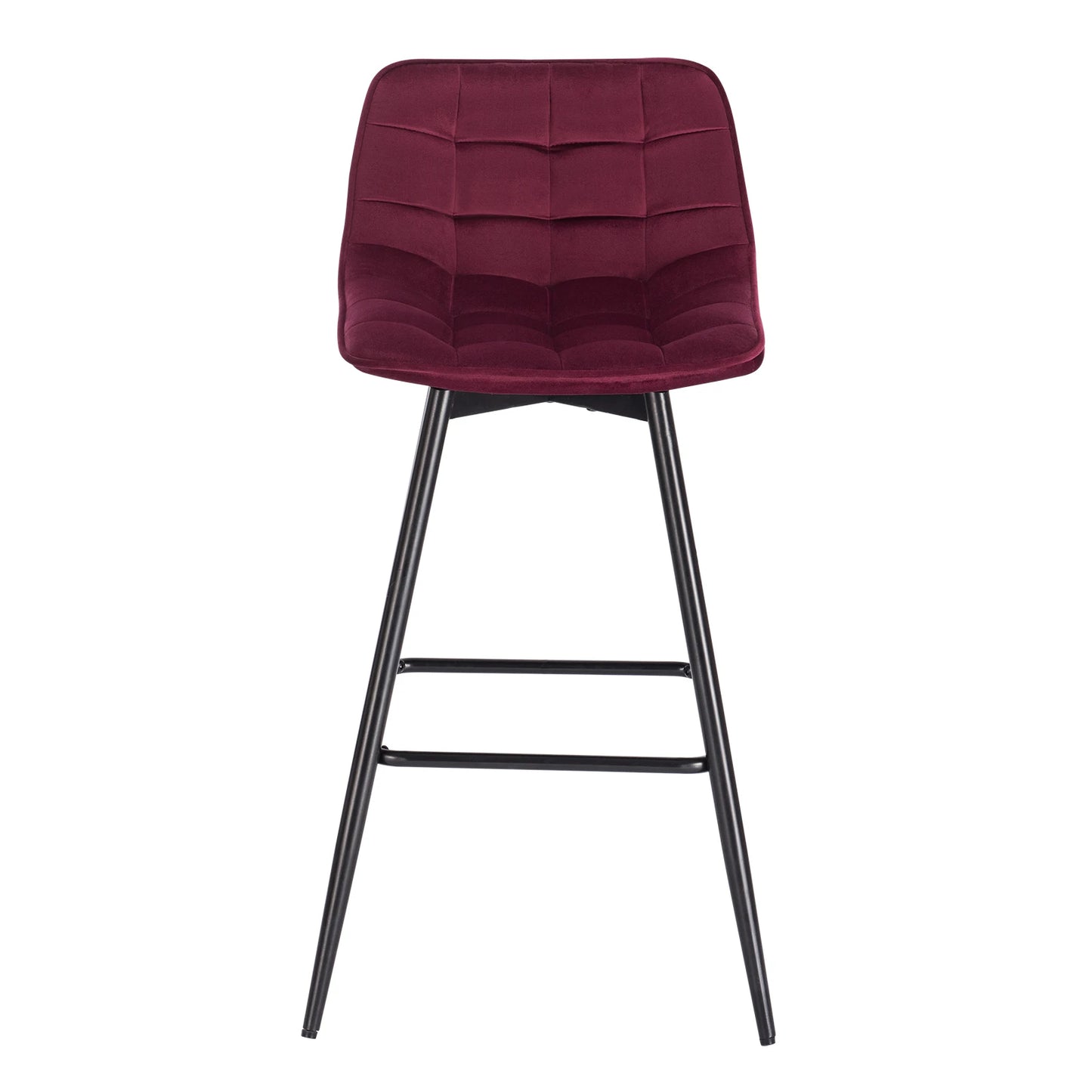 WOLTU 2PCs/set Designer Bar Stool High Chair for Bar Bistro leather/Velvet Seat with Footrest Metal Frame Household Bar Chairs