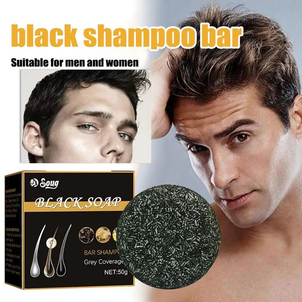 3pcs Hair Shampoo Soap Polygonum Multiflorum Shampoo Soaps Cover Gray Hair Shampoo Soap To Dye Canas Black Shampoo Bar Soap