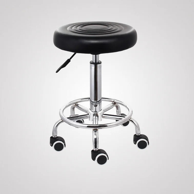 360° Rotatory Hairdressing Chair Bar Stool PU Leather Swivel Lift Adjustable Breakfast Chair for Beautician Manicure Nail Salon
