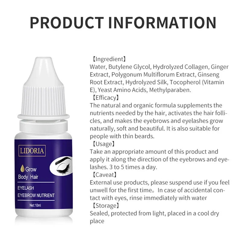 Fast Growth Eyebrow Serum Lengthening Lashes Enhancer Thick Eyelash Liquid Nourishing Follicles Extension Intensive Hairline