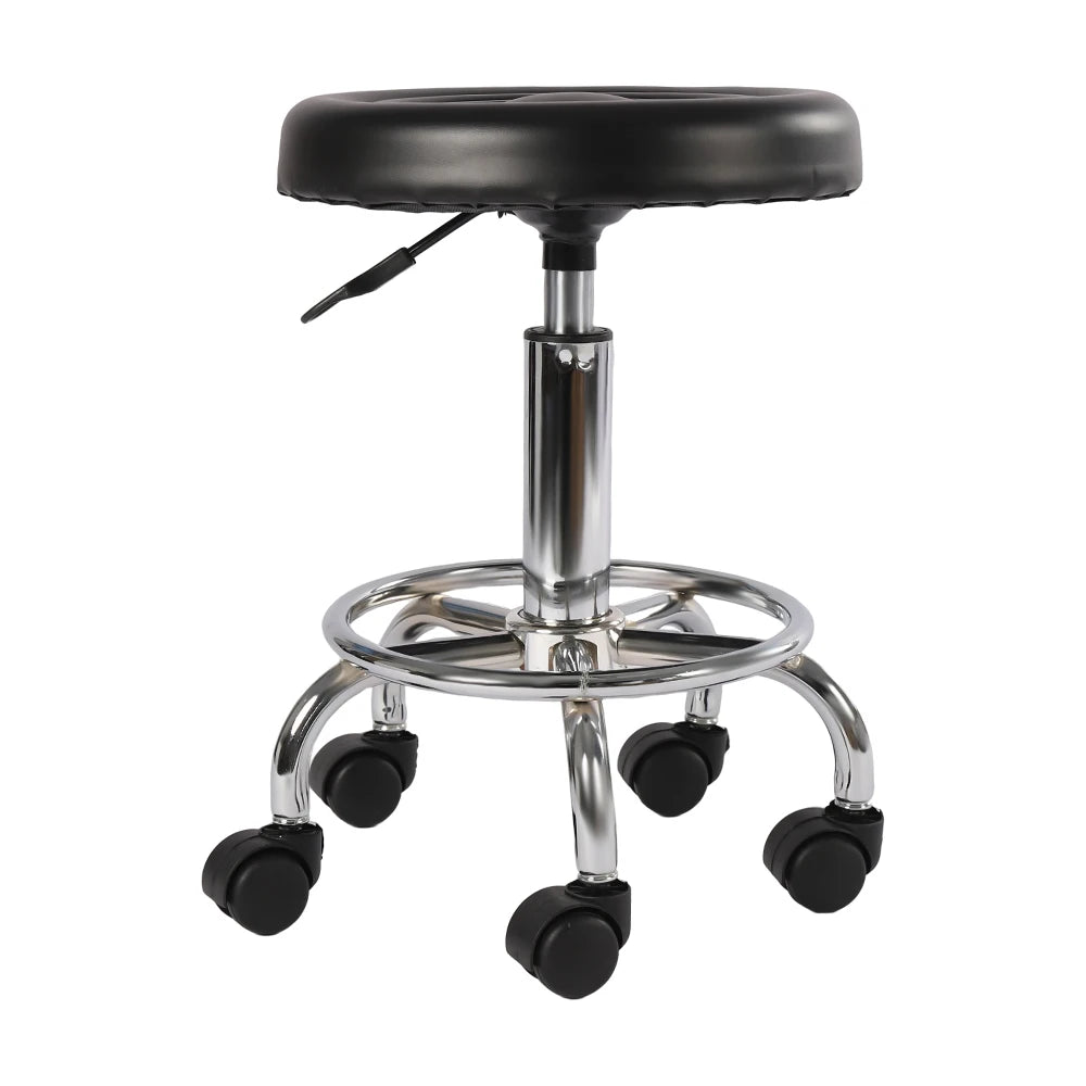 360° Rotatory Hairdressing Chair Bar Stool PU Leather Swivel Lift Adjustable Breakfast Chair for Beautician Manicure Nail Salon