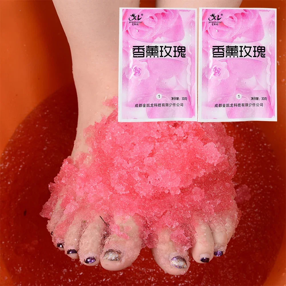 10pcs Rose Bubble Bath Powder Foot Bath Crystal Foot Bath Crystal Mud Body Foot Salt SPA Exfoliation Bath Mud Spa Pedicure