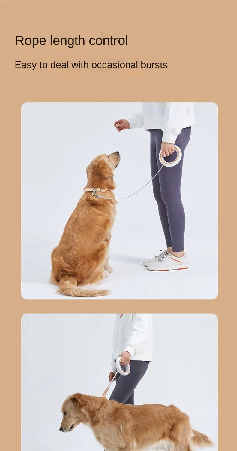 Moestar UFO Retractable Leash 2 Lite Metal Buckle Anti-Slip Handle One-handed Brake Pause Lock Leash for Small & Medium Size Dog