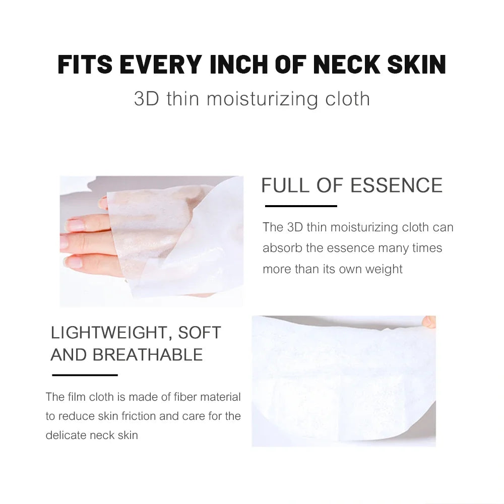 Goat Milk Six Peptides Neck Mask Collagen Firming Necks skincare Mask Beauty Moisturizing Lift Firming Neck Skin Care Mask 5PCS