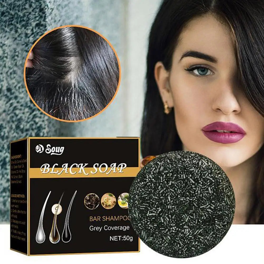3pcs Hair Shampoo Soap Polygonum Multiflorum Shampoo Soaps Cover Gray Hair Shampoo Soap To Dye Canas Black Shampoo Bar Soap