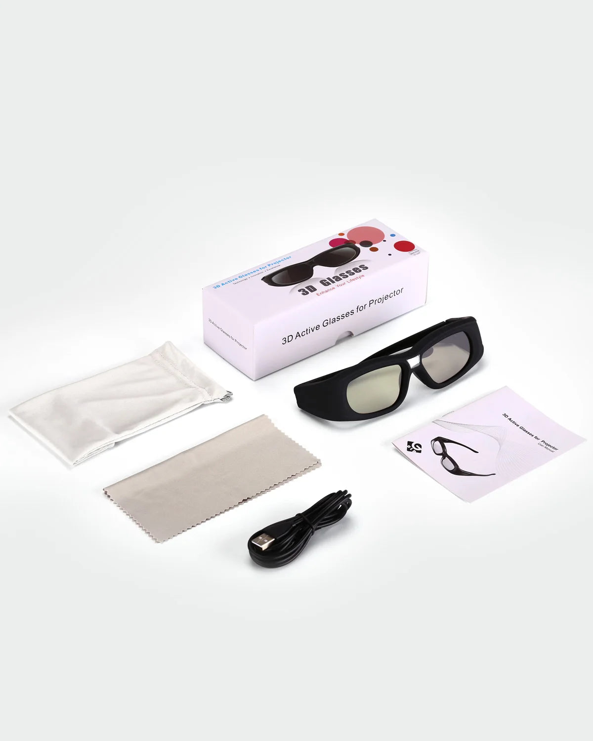 DLP Active Shutter 3D Glasses 96~144Hz For Optoma Acer Home ViewSonic ViewSonic