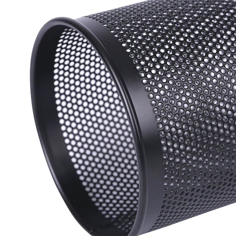 Deli Pencil Holder Office Desk Metal Mesh Square Round Pen Pot Cup Case Container Organiser Durable Pencil Case