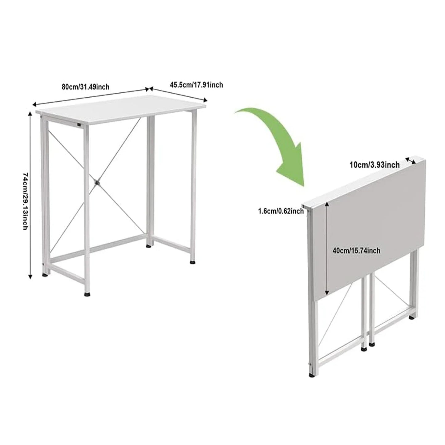 Folding Desk Small Foldable Desk for Small Space, 31.5 Inches Writing Computer Desks in Study, Home Office Foldable Office Desks