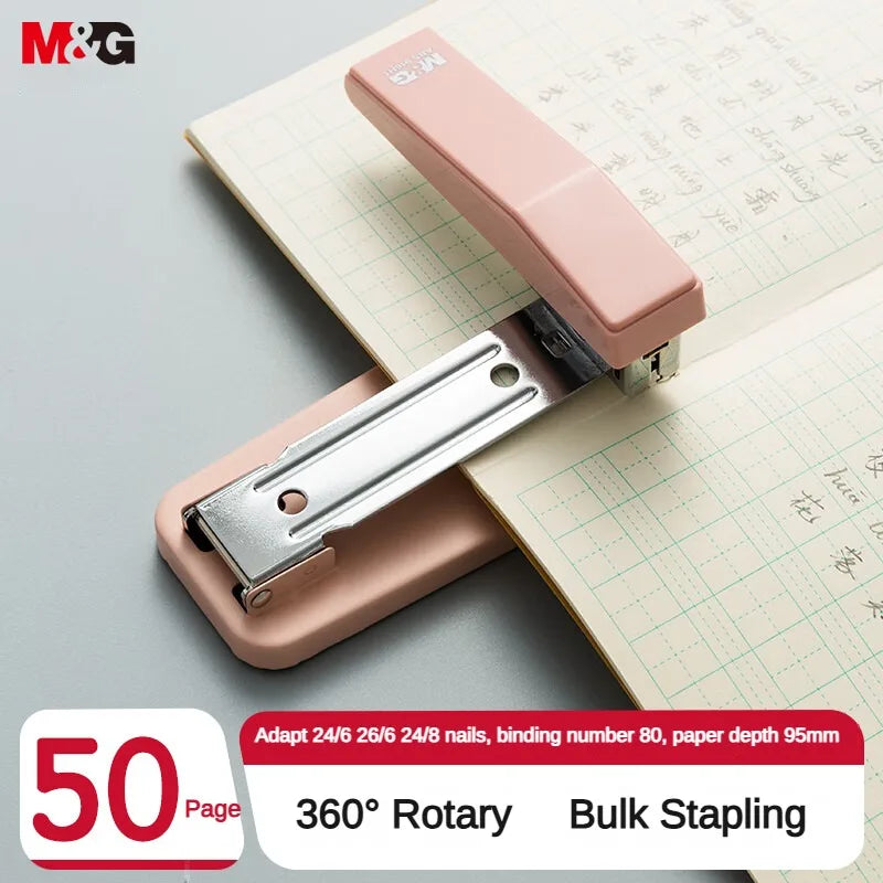 360 Rotation Design Desktop Stapler Portable Stapler with 25 Sheet Capacity Two Binding Modes Black/White/Blue/Green/Pink