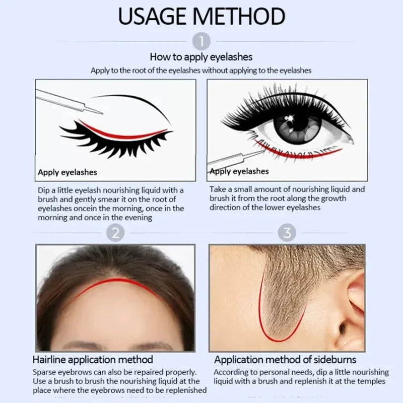 Fast Growth Eyebrow Serum Lengthening Lashes Enhancer Thick Eyelash Liquid Nourishing Follicles Extension Intensive Hairline
