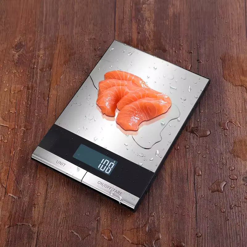 Food Scale -22lb Digital Kitchen Scale for Food Ounces Grams Rechargeable 304 Stainless Steel,Batteries and Type-C Charging