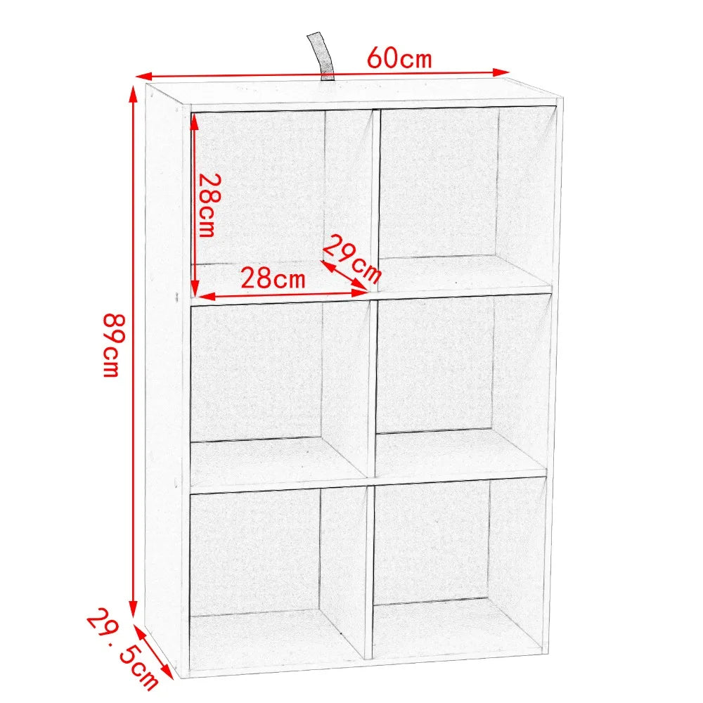 WOLTU Decorative White Bookcase Book Shelf 6 Storage Cubes Unit Freestanding Bookcase for Kitchen Living Room Bedroom Home Decor