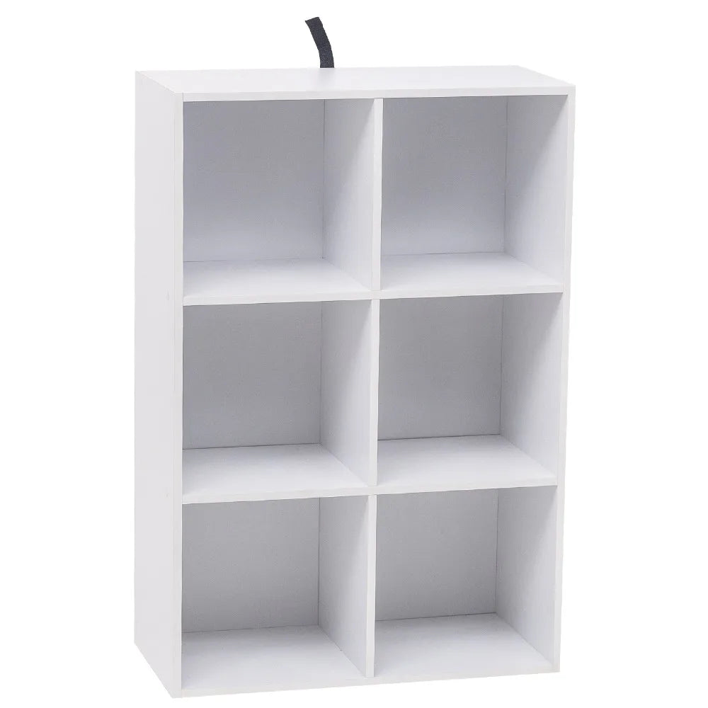 WOLTU Decorative White Bookcase Book Shelf 6 Storage Cubes Unit Freestanding Bookcase for Kitchen Living Room Bedroom Home Decor