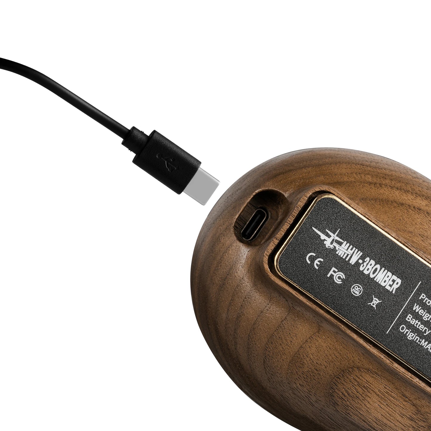 MHW-3BOMBER Coffee Scale Rechargeable Food Kitchen Scale 0.3g Precise Wooden Digital Bean Scale with Spray Bottle Barista Tool