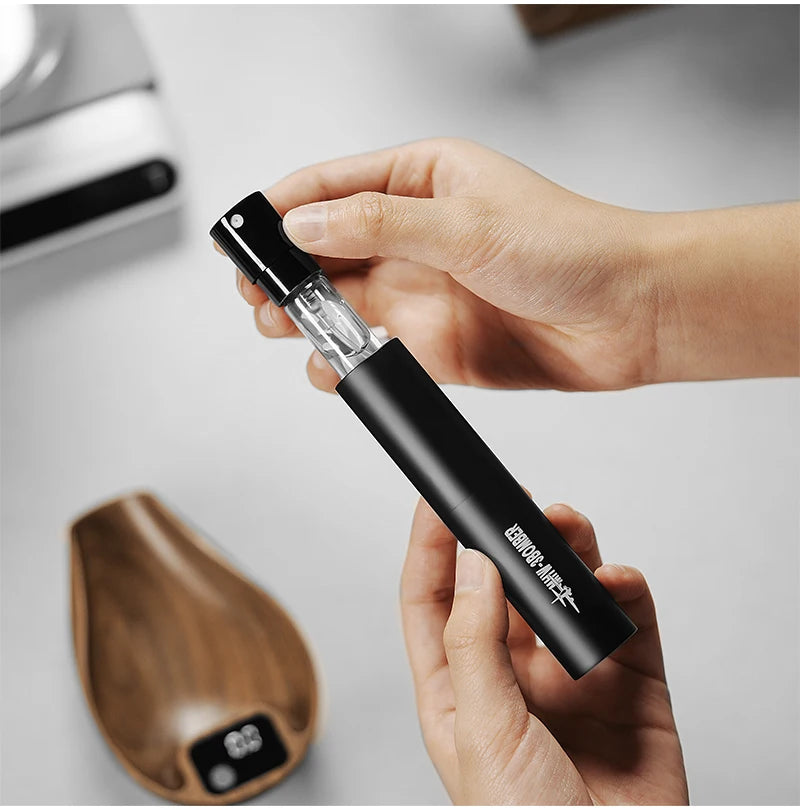 MHW-3BOMBER Coffee Scale Rechargeable Food Kitchen Scale 0.3g Precise Wooden Digital Bean Scale with Spray Bottle Barista Tool