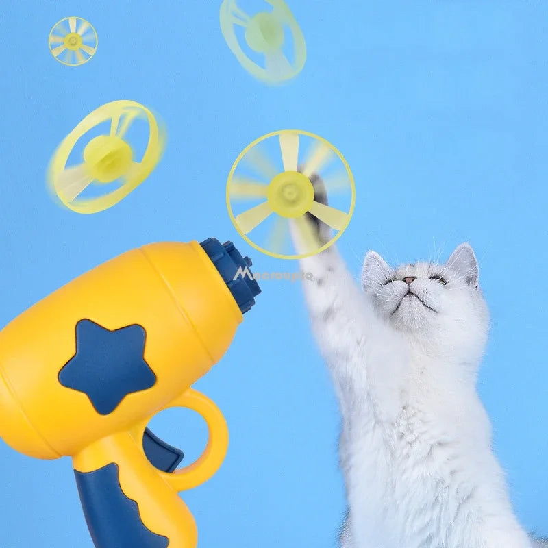 Funny Cat Interactive Teaser Training Toy Rotating Flying Discs Games Toys Pets Supplies Accessories Toys for Cat Random Color