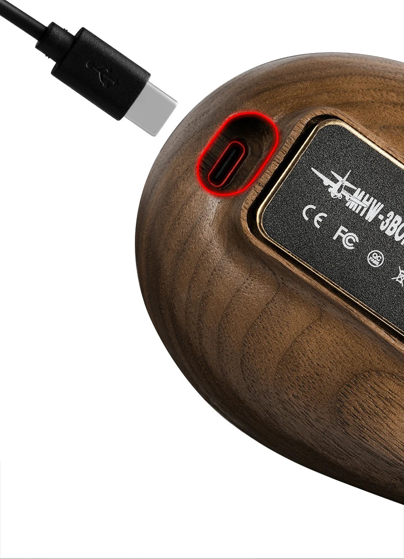 MHW-3BOMBER Coffee Scale Rechargeable Food Kitchen Scale 0.3g Precise Wooden Digital Bean Scale with Spray Bottle Barista Tool