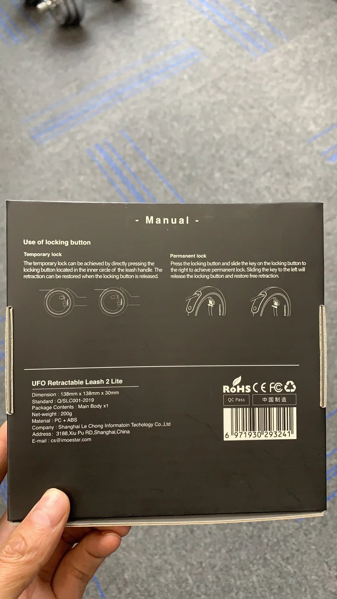 Moestar UFO Retractable Leash 2 Lite Metal Buckle Anti-Slip Handle One-handed Brake Pause Lock Leash for Small & Medium Size Dog