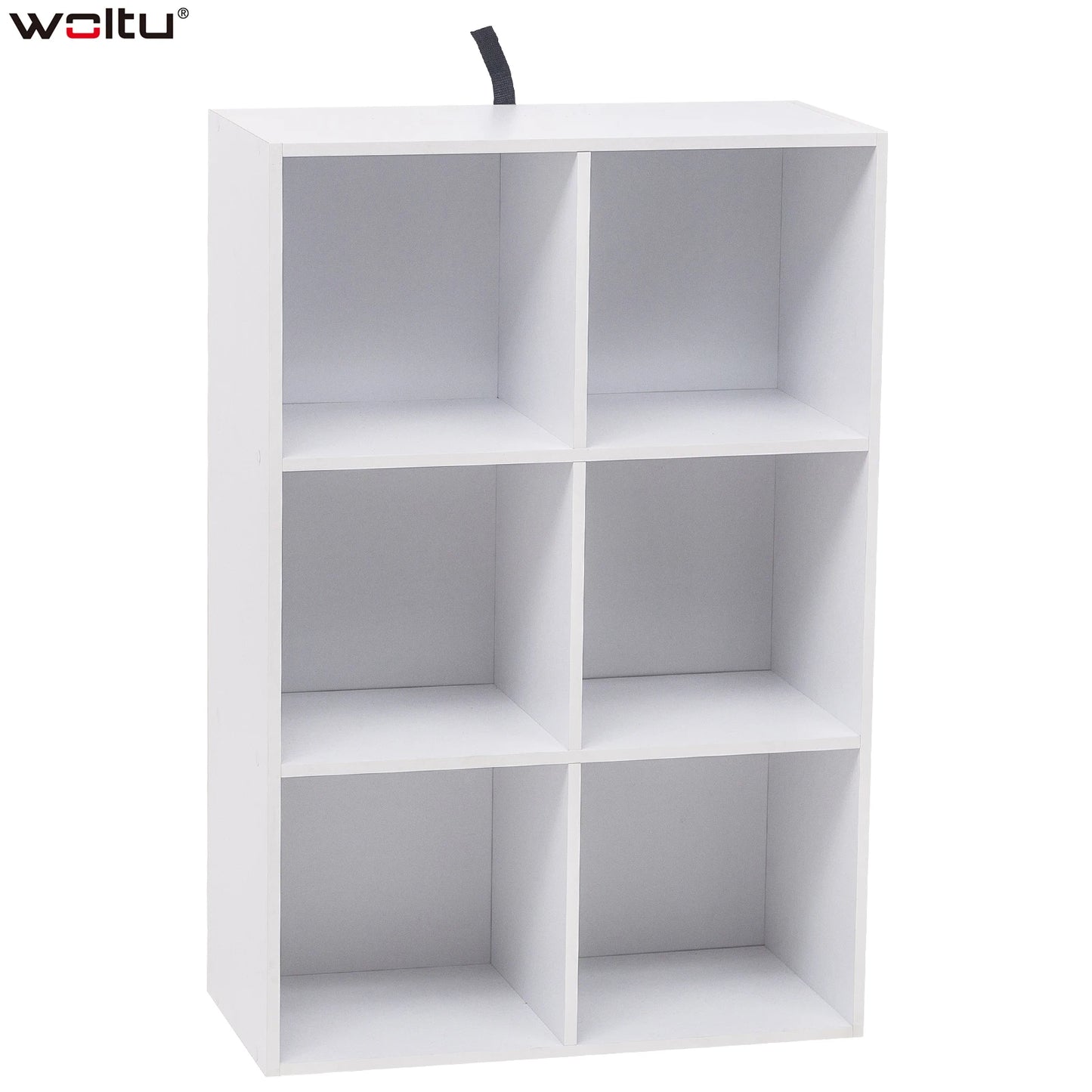WOLTU Decorative White Bookcase Book Shelf 6 Storage Cubes Unit Freestanding Bookcase for Kitchen Living Room Bedroom Home Decor