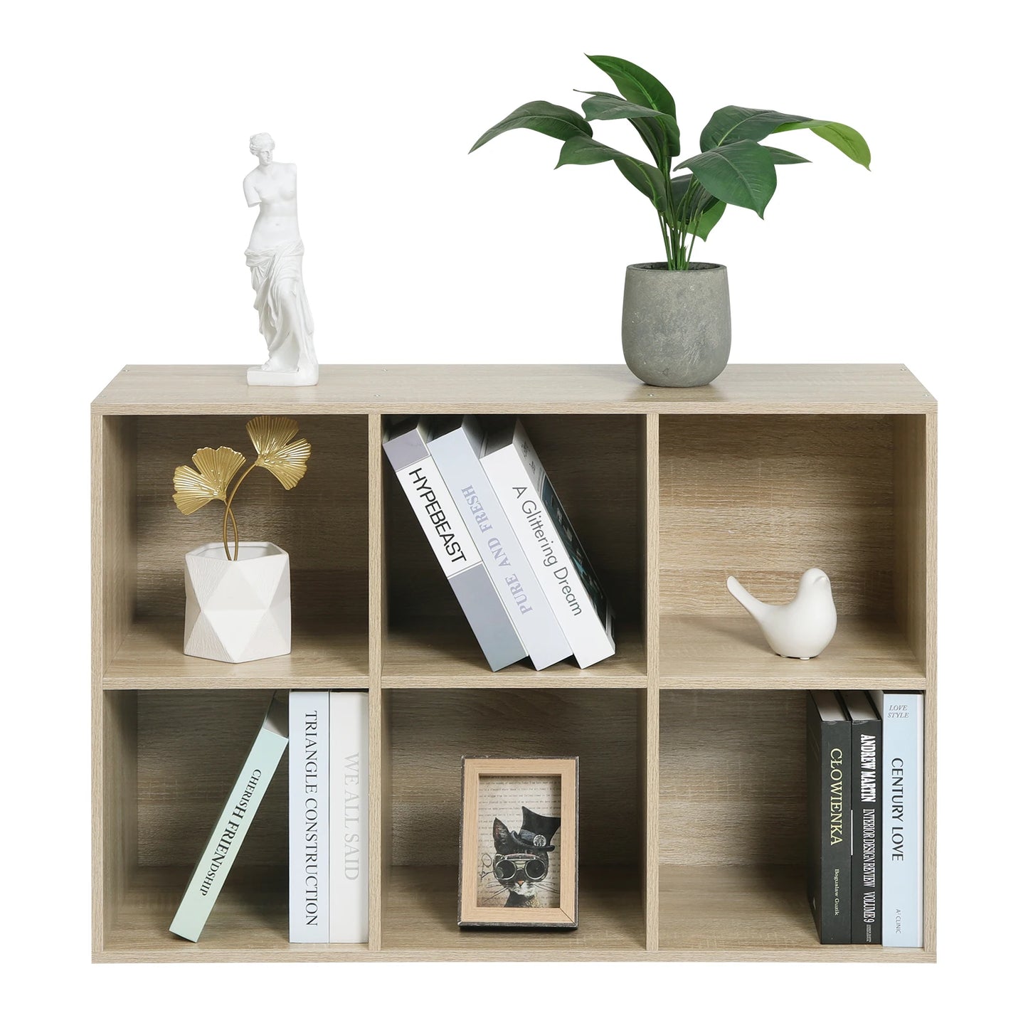 WOLTU Decorative White Bookcase Book Shelf 6 Storage Cubes Unit Freestanding Bookcase for Kitchen Living Room Bedroom Home Decor
